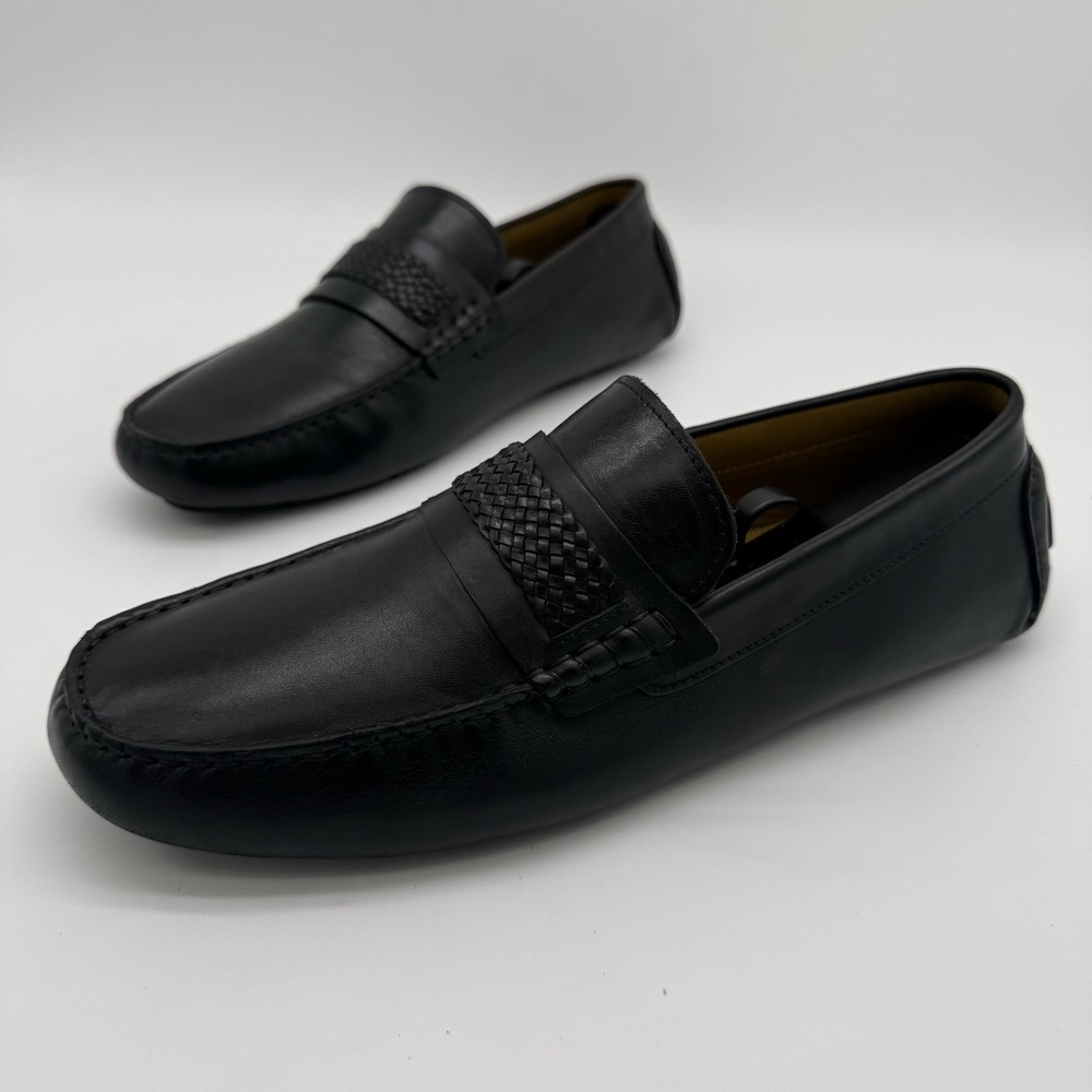 Vince Camuto Ellyot Black Leather Driving Loafer Size 11.5 M